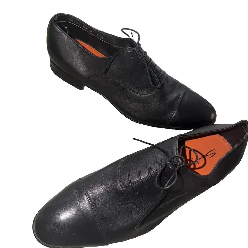 Men’s Santoni Oxford Shoes Dress Black 11.5 (SRE)